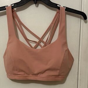 CRZ YOGA Strappy Pink Sports Bra